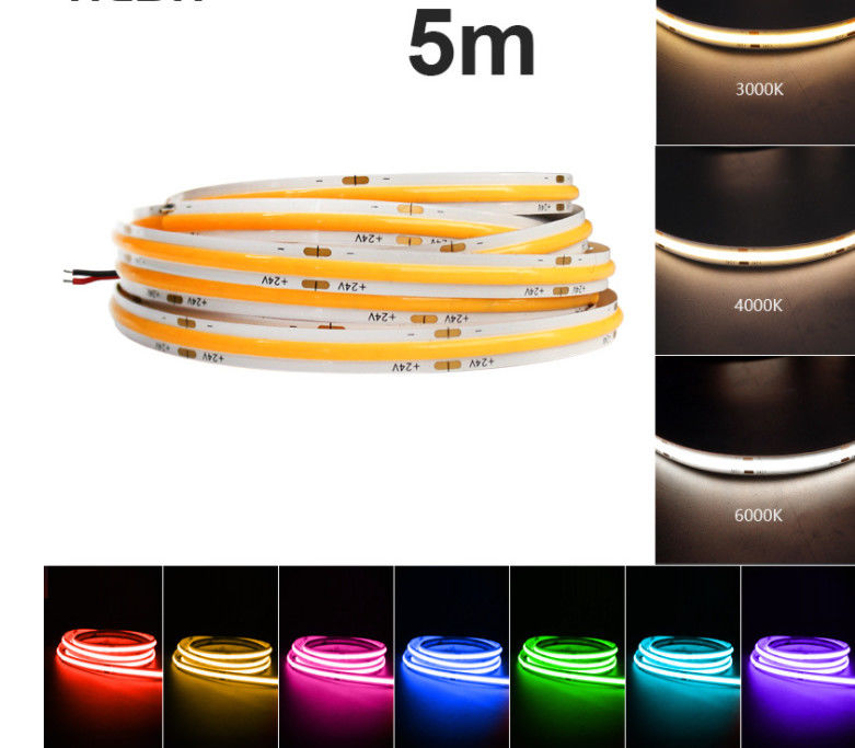 Cor esperta que muda 24V a tira 10mm 2700K-6500K impermeável do diodo emissor de luz da ESPIGA RGBW