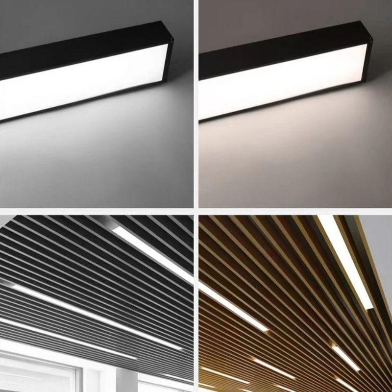 Pendente linear claro de suspensão linear do diodo emissor de luz do quarto que ilumina a decoração interna preta 3000K 5000K 35W