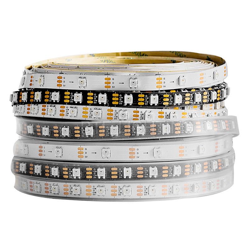Tira endereçável individual flexível do pixel do diodo emissor de luz 300Pixels da luz de tira WS2812B do diodo emissor de luz do RGB 5050SMD 16.4FT 60Pixels/M