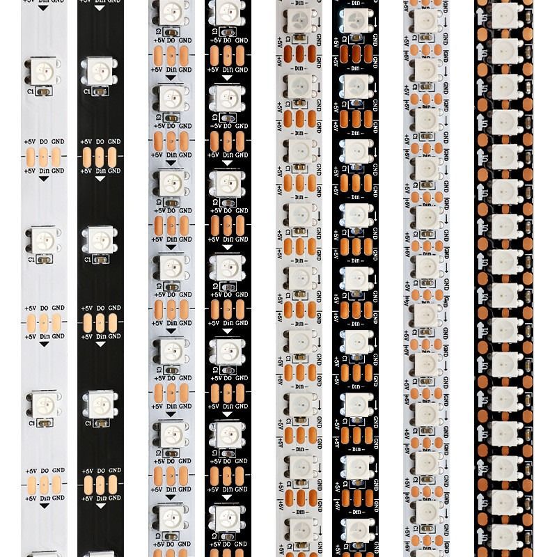 Tira endereçável individual flexível do pixel do diodo emissor de luz 300Pixels da luz de tira WS2812B do diodo emissor de luz do RGB 5050SMD 16.4FT 60Pixels/M