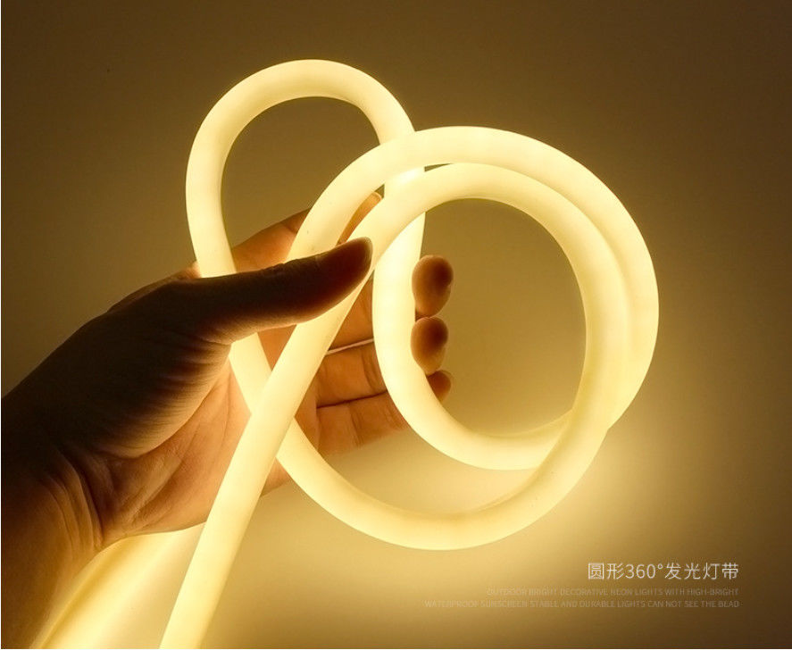 Cor branca morna flexível de néon clara de néon da luz de tira do silicone 24V IP67 do diodo emissor de luz